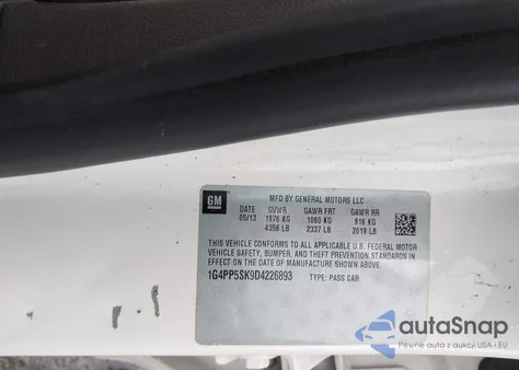 2013 Buick Verano из США, поврежденный, VIN 1G4PP5SK9D4226893